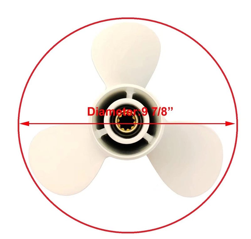 COPKINGO Boat Propeller 9 7/8x11 1/4 for Yamaha Outboard Motor F25 20HP 25HP 30HP/ Outboard Propeller for Yamaha Engine 3" Gearcase 664-45947-01 9.875x11.25 - Image 2